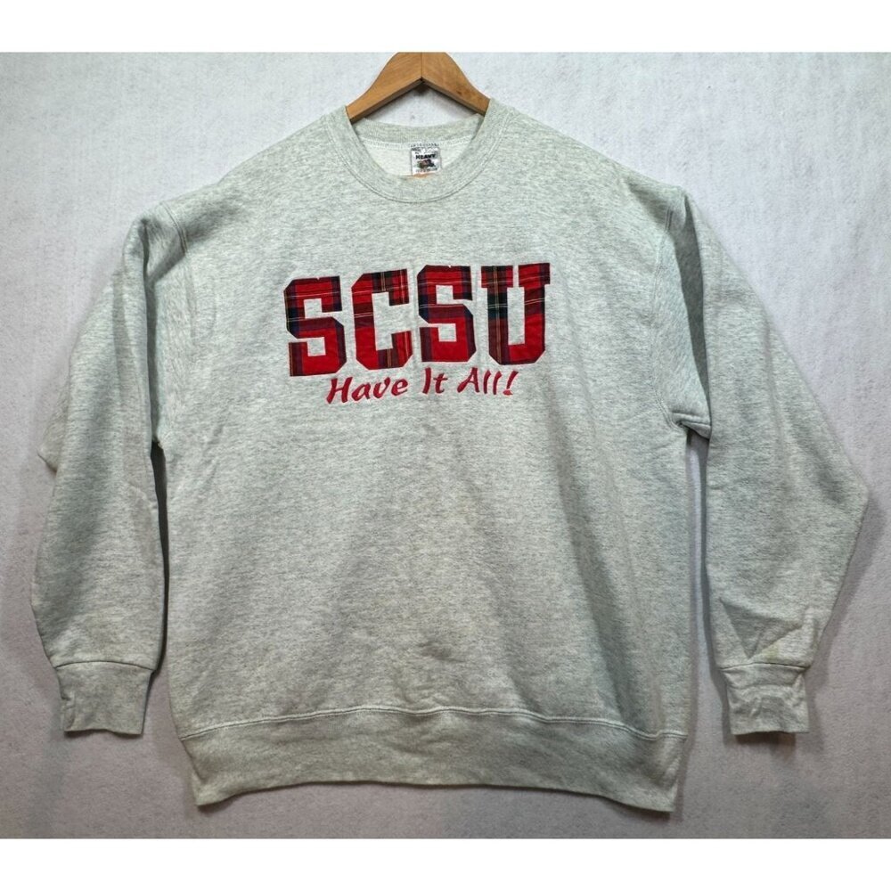Vintage St Cloud State University SCSCU Huskies Sweatshirt FOTL Plaid Adult XL
